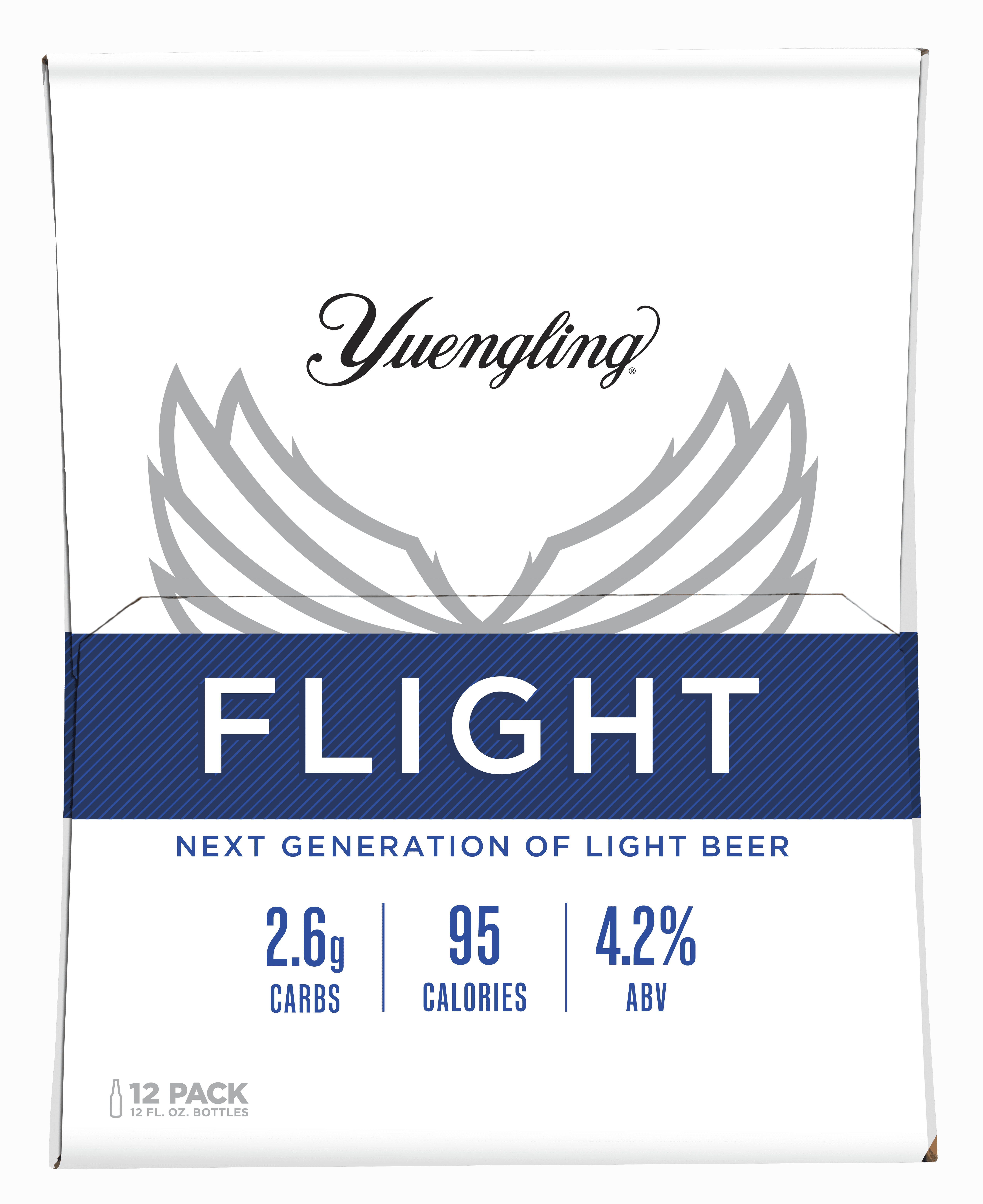 Yuengling FLIGHT Light Beer, 12 Pack Beer, 12 fl oz Glass Bottles, 4.2% ABV, Domestic Lager