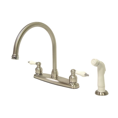 Kingston Brass Vintage Double Handle Kitchen Faucet With Side Spray Walmart Com Walmart Com