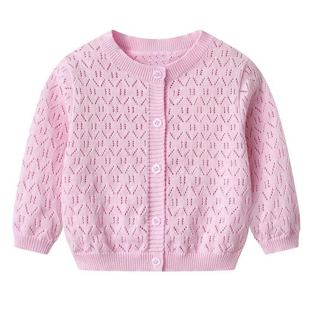Jgppe Girls Knit Cardigan Sweater Cotton School Uniform Thin Long Sleeve Button down Cardigans 3Months-12Years