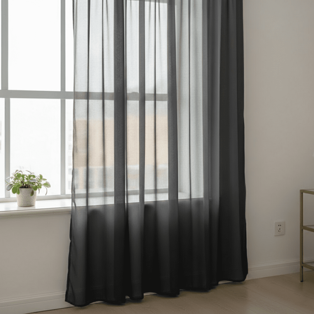 Sedona Designz 120 Inches Wide Sheer Voile Chiffon Fabric for Events - Black