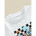 thumbnail image 5 of vera natura Baby Boys Summer Outfits Letter Print Short Sleeves T-Shirt and Elastic Shorts Set for 2 Piece Vacation Clothes Set, 5 of 9