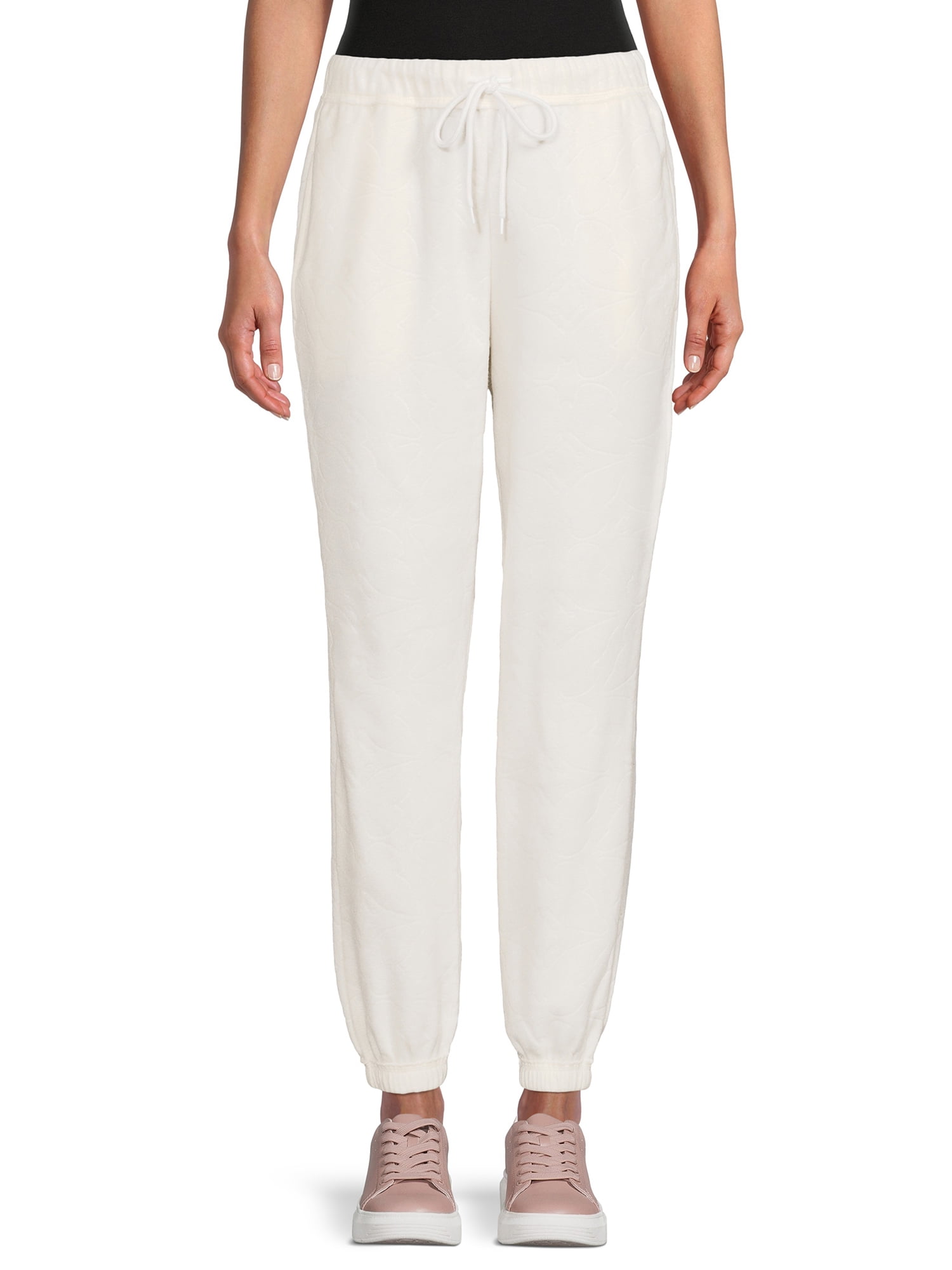 No Boundaries Juniors’ Polar Fleece Embossed Joggers