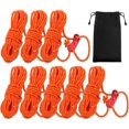 thumbnail image 1 of czcpp-8 Pack Reflective Nylon Ropes, 4mm Tent Guy Lines with Tensioners Ultralight Reflective Tent Guy Ropes for Outdoor Camping Hiking Awning Tent Tarp (4M, Orange), 1 of 4