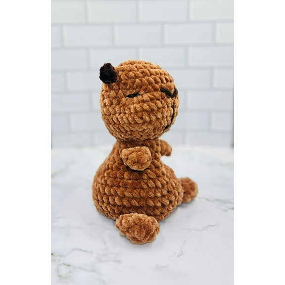 Couch Besties Weighted Crochet Capybara | Chunky Chenille Amigurumi Plush