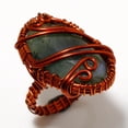thumbnail image 2 of Blue Fire Labradorite Gemstone Wire Wrapped Handcrafted Copper Ring 9" SA 608, 2 of 2