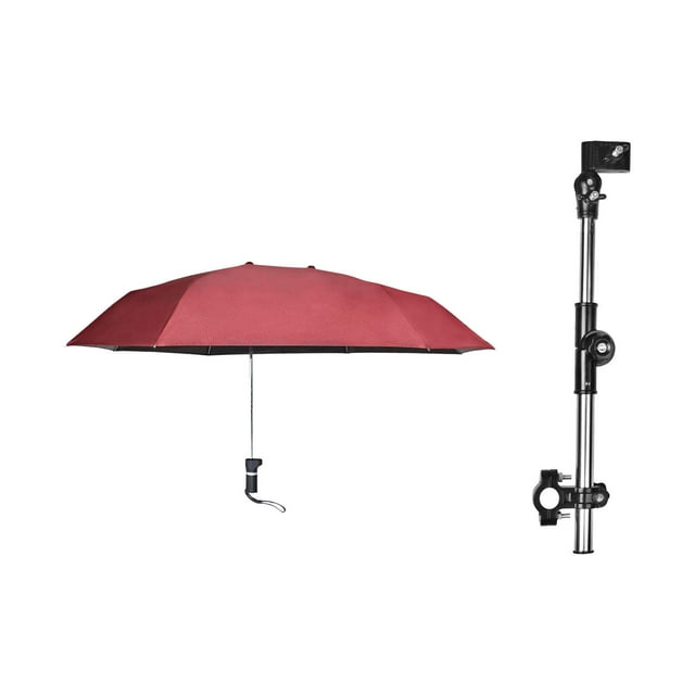 GROWTH TANK Parasol de Chaise de Plage avec Pince Universelle Pare-Soleil Réglable à 360 Degrés Rouge Rouge Rouge Couche Simple