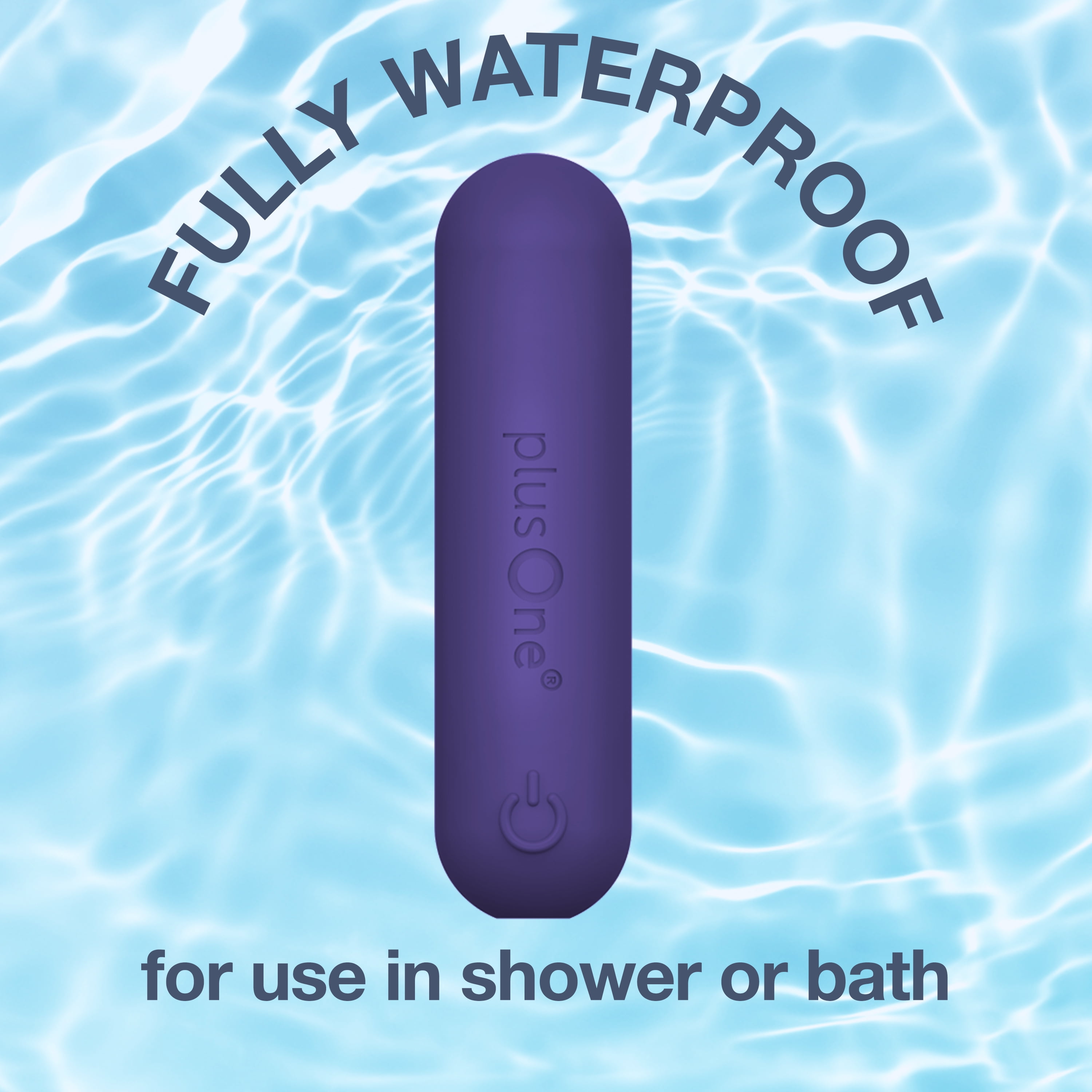 plusOne Grooved Vibrating Bullet 2.0 Soft Touch Massager, 10 Vibration Settings, Waterproof