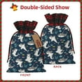 thumbnail image 2 of KLL Friendly Sharks for Christmas Gift Bag,Christmas Burlap Goody Gift Bags with Plaid Drawstrings for Xmas Presents Holiday Party Favor Treats Candy-Black, 2 of 8