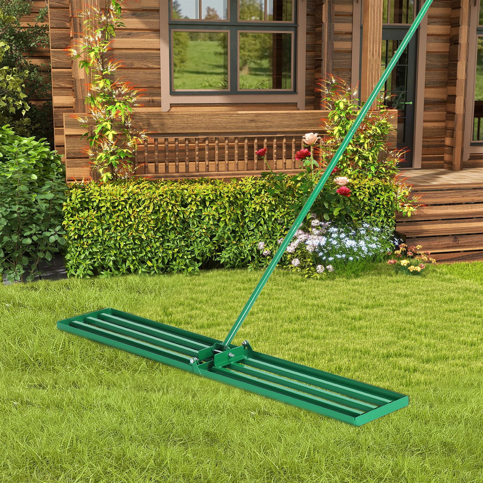 36×9.8×75 Inch Lawn Leveling Rake, Heavy Duty Yard Leveling Tool for Golf Court Backyard Garden Lawn Surface Smoothing