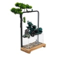 thumbnail image 6 of Indoor Ornament Tabletop Water Fountain with Glass Fish Tank Desktop Fountain Waterfall Elegant Fish Tank with LED Light Wooden Base, 6 of 8