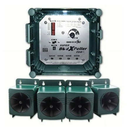 Bird-X Super Bird X Peller Pro 1 Commercial Electronic Bird Repellent 6 Acres Pigeons Starlings Woodpeckers Seagulls