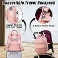 thumbnail image 4 of Mochila para pañales Tealari, elegante, impermeable, de viaje, rosa, 4 of 7