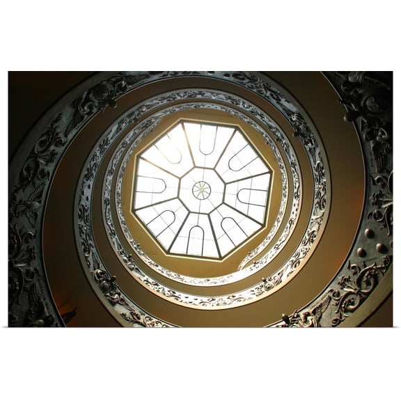 Great BIG Canvas | Rolled Carson Ganci Poster Print entitled Winding Staircase, Vatican Museums, Vatican City, Rome, Italy