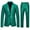Green, variant on Men Suits 2 Piece Set Outfits= Men's Turn Down Collar Breasted Button Pocket Long Sleeved Elastic Waist Long Pants Suit Performance Dress Casual Set White S