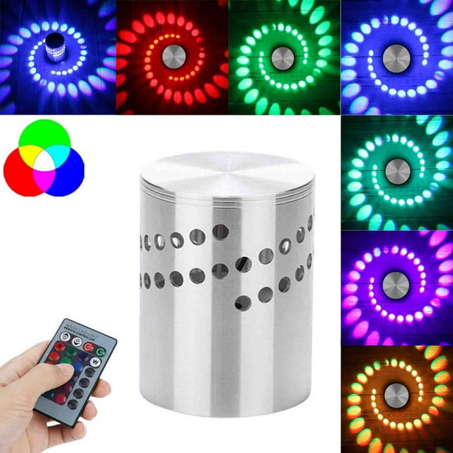 Sentmoon Lampe Murale LED Cylindrique Creuse RVB Colorée avec Télécommande