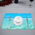 thumbnail image 2 of MKHERT Tropical Summer Beach in Maldives with White Sand and Blue Lagoon Placemats Table Mats for Dining Room Kitchen Table Decoration 12x18 inch,Set of 4, 2 of 4