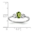 thumbnail image 2 of 925 Sterling Silver Polished Peridot Ring Size 9 2mm Wide - .58 cwt -  Jewelry Gift for Mom, 2 of 2
