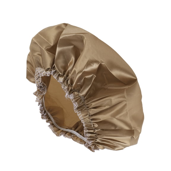 Unique Bargains Women's Waterproof Shower Cap 1 Pc Khaki