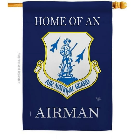 Breeze Decor H108470-BO Home of Air National Guard Airman House Flag Armed Forces Army 28 x 40 in. Double-Sided Decorative Vertical Flags for Decoration Banner Garden Yard Gift