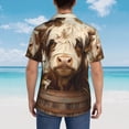 thumbnail image 4 of Balery Butterfly Cow Barrel Camisas hawaianas de manga corta para hombre, camisas playeras de corte holgado, camisas de vacaciones con botones,Small, 4 of 7