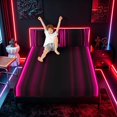 thumbnail image 3 of meiyoeat Modern Pink Striped Full Size Sheets, Luxury Dark Gradient Bed Sheets for Boys, Pink, 4pcs, 1 Flat Sheet, 1 Fitted Sheet and 2 Pillowcases, 3 of 6