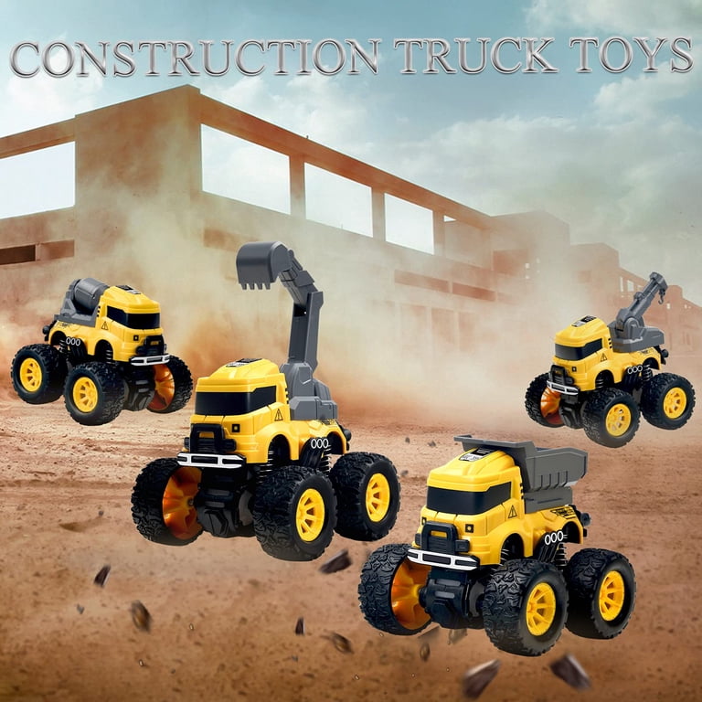 Izrizr 4-Pc Pull Back Construction Vehicles, Friction Powered photo 8