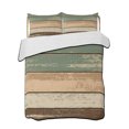 thumbnail image 2 of Green Brown Farmhouse Twin Size Down Alternative Comforter, Lightweight Comforter Quilt Bedding Set with Pillow Shams Vintage Wooden All Seasons Bed Comforter Duvet Insert 68"x86", 2 of 7