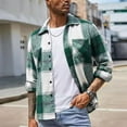 thumbnail image 6 of XFYSSS Men's Casual Personality Checkered Printing Button Pocket Lapel Fashion Long Sleeve Turndown Collar Casual Outwear & Jackets, 6 of 6