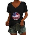 thumbnail image 1 of Camisetas Casuales de las Mujeres Gradiente Día de la Independencia Impreso Cuello Redondo, Blusa de Manga Corta para Diario, Fiesta Y Primavera Verano, 1 of 3