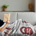 thumbnail image 3 of Fitness Soft Flannel Fleece Blanket, Modern Cartoon Style Motivation Phrases Caricature Style Push Yourself Get Fit, Cozy Plush for Indoor and Outdoor Use, 50" x 60", Red Grey Black, by Ambesonne, 3 of 5