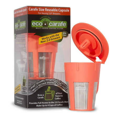 Perfect Pod ECO-Carafe Reusable Coffee Pod w/ Built-In Mesh Filter for Keurig 2.0 Coffee