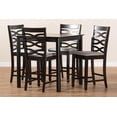 thumbnail image 4 of Baxton Studio Lanier Modern and Contemporary Gray Fabric Upholstered Espresso Brown Finished 5-Piece Wood Pub Set, 4 of 7