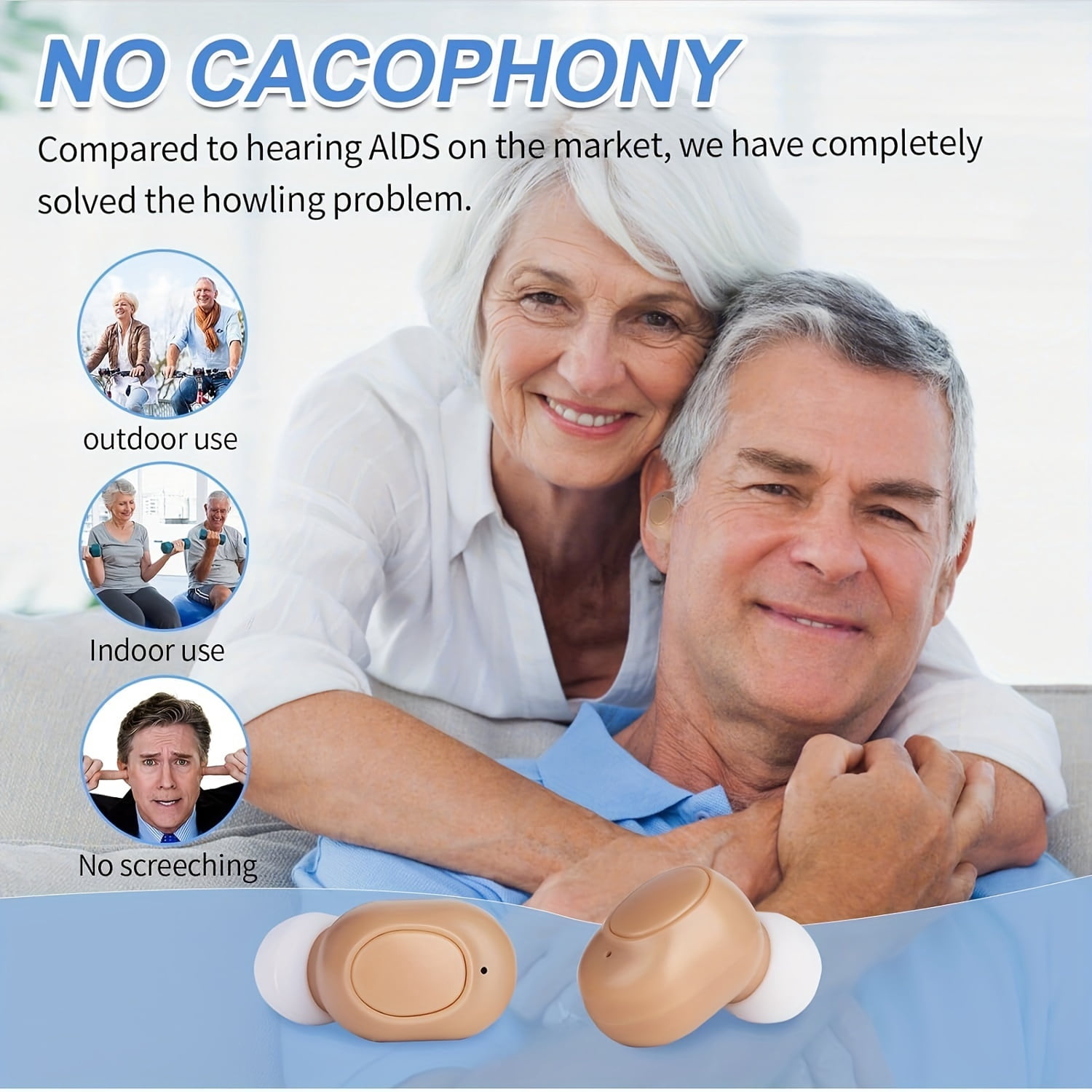 Hearing Aids for Seniors - Hearing Aid Rechargeable for Hearing Loss with Intelligent Noise Reduction, Volume Control and Portable Charging Case