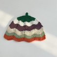 thumbnail image 1 of Gorro de lavabo tejido a mano con flores huecas Vintage japonés para mujer, gorro de lana que combina con todo para la cara, para otoño e invierno, 1 of 6