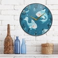 thumbnail image 3 of WOBOGO Blue Pattern Of Fish and Water Plants Acrylic Wall Clock Battery Operated 11.9in Silent No Tick Bedroom Living Room Office Classroom Decoration, 3 of 10