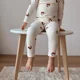thumbnail image 4 of Ropa de bebé de estilo coreano, ropa de dormir para niños y mujeres de clase A, ropa de hogar para niños de otoño, traje con manga, capa Base cálida, Top, 4 of 5