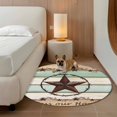 thumbnail image 3 of Western Texas Star Green Round Area Rug 3.3 FT, Non Slip Small Entryway Kitchen Mat, Farmhouse Brown Country Vintage Washable Soft Circular Rug Non-Shedding Door Mat for Bathroom Playroom Kids Room, 3 of 9