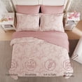 thumbnail image 4 of Juego de cama Geniospin lazo rosa para cama individual, 5 piezas, 4 of 9