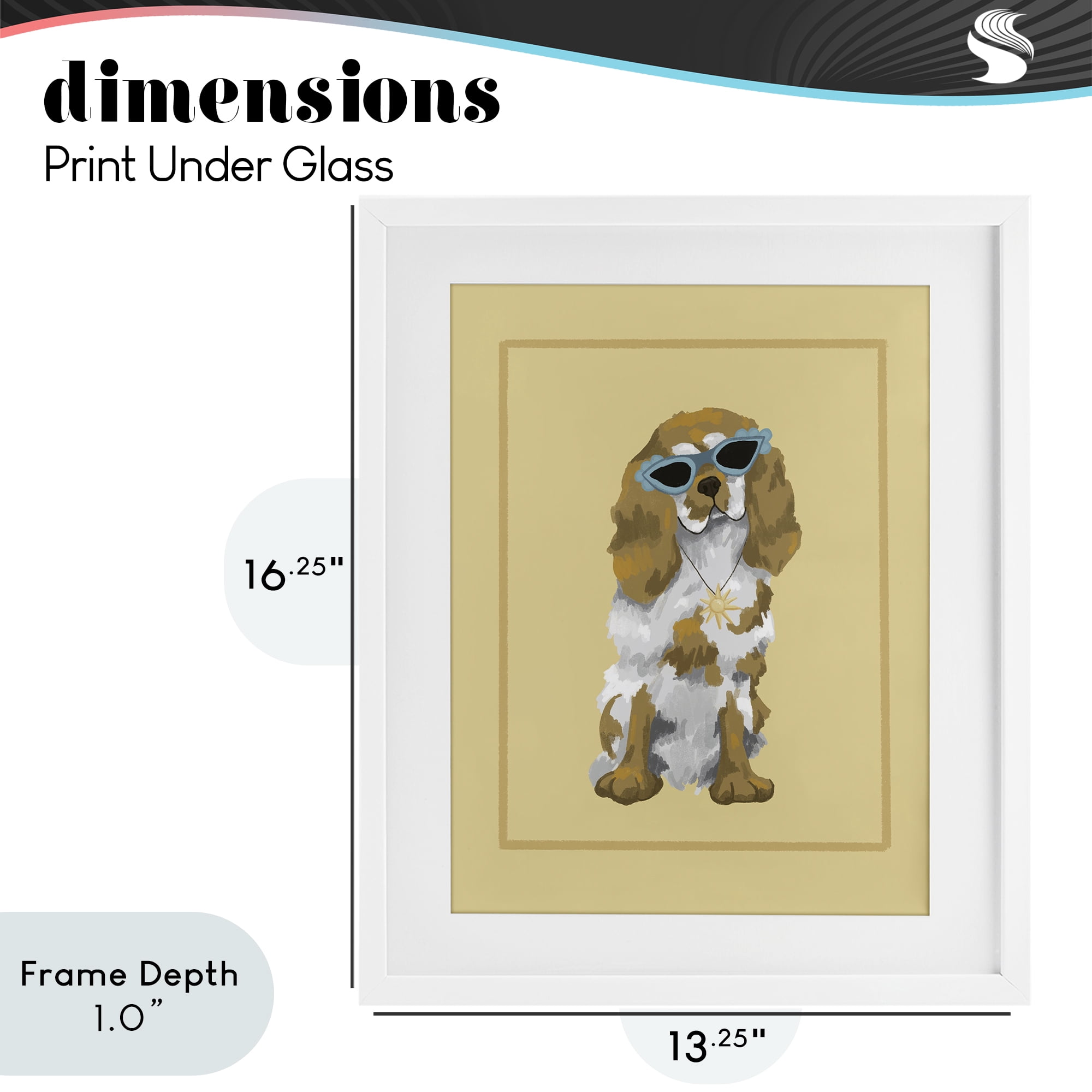 Stupell Industries Coolest Dog & Sunglasses White Framed Print Under Glass, design by Sadie Harper