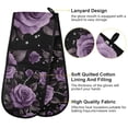 thumbnail image 2 of Yayeee Double Oven Mitt Kitchen Heat Resistant Baking 35" x7" Quilted Glove, Black Roses, 2 of 6