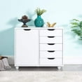 thumbnail image 2 of Naomi Home Adult Wood Storage 5-Drawer Dresser Cabinet with Wheels, 180 lbs Capacity, White, 2 of 10