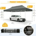 thumbnail image 5 of SANOPY 10' x 20' Heavy Duty Pop up Canopy with 6 Removable Sidewalls, Outdoor Waterproof & Party Wedding Gazebo with Roller Bag, 4 Sandbag, Gray, 5 of 8