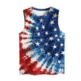 thumbnail image 4 of Aloohaidyvio Plus Size American Flag Tank Top Women Sexy V Neck Sleeveless Patriotic Shirt USA Flag 4th of July Tee Tops, 4 of 5