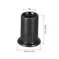 thumbnail image 2 of M8 Rivet Nuts Carbon Steel Zinc-Plated Knurled Flat Head Threaded Insert Nut Black 100 Pcs, 2 of 7