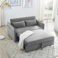 thumbnail image 3 of Convertible Sofa Bed Modern Velvet Loveseat with Adjustable Recliner and Pull Out Bed Sofa Bed Sleeper with 2 Lumbar Pillows and Side Pocket 3-in-1 Adjustable Sleeper for Living Room, Gray, 3 of 7