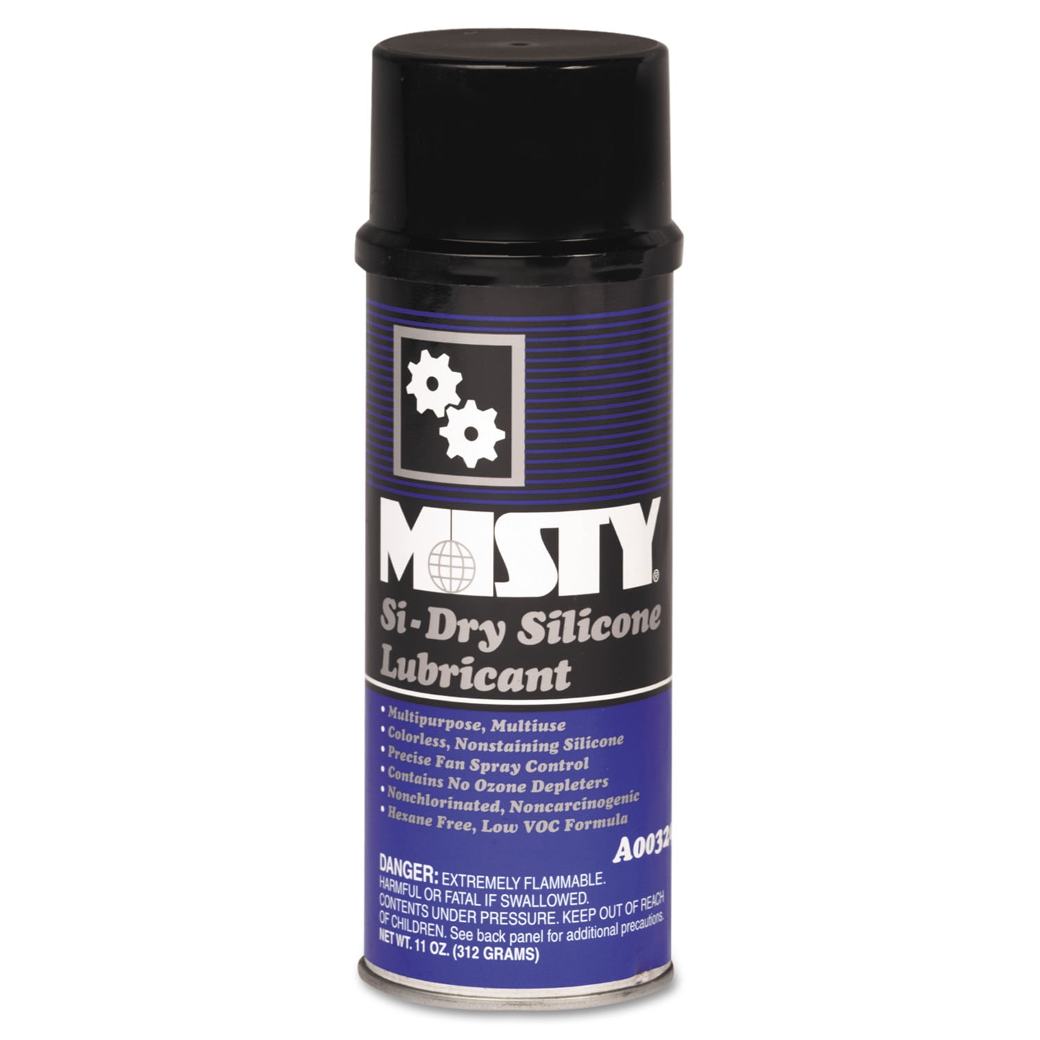 Misty SiDry Silicone Spray Lubricant, Aerosol Can, 11oz, 12/Carton