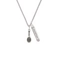 thumbnail image 2 of Delight Jewelry Silvertone Tennis Racquet Silvertone Guardian Angel Bar Charm Necklace, 23", 2 of 4