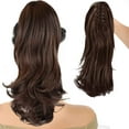1PC Brown Ponytail Extension Clip Curly Wavy Clip In Hairpiece A Jaw