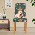 thumbnail image 4 of Yayeee 2 Pack Dining Chair Covers Stretch Parson Chairs Slipcovers Seat Protector, Green Christmas Gingerbread, 4 of 6