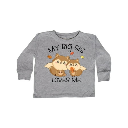 

Inktastic My Big Sis Loves Me with Cute Squirrels in Autumn Gift Toddler Boy or Toddler Girl Long Sleeve T-Shirt